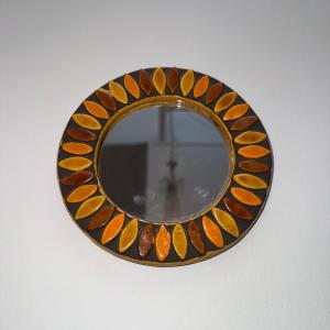 Mithe Espelt , miroir en céramique « marguerite « 