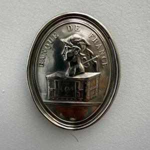 Banque de France , plaque de métier Argent embouti .