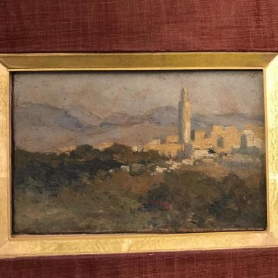 Table, Oil On Panel, Orientalist School Late Nineteenth Century.