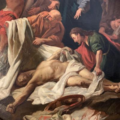 According To Jean Baptiste Jouvenet, Painting, Oil On Canvas The Descent Of Christ XVIII Eme