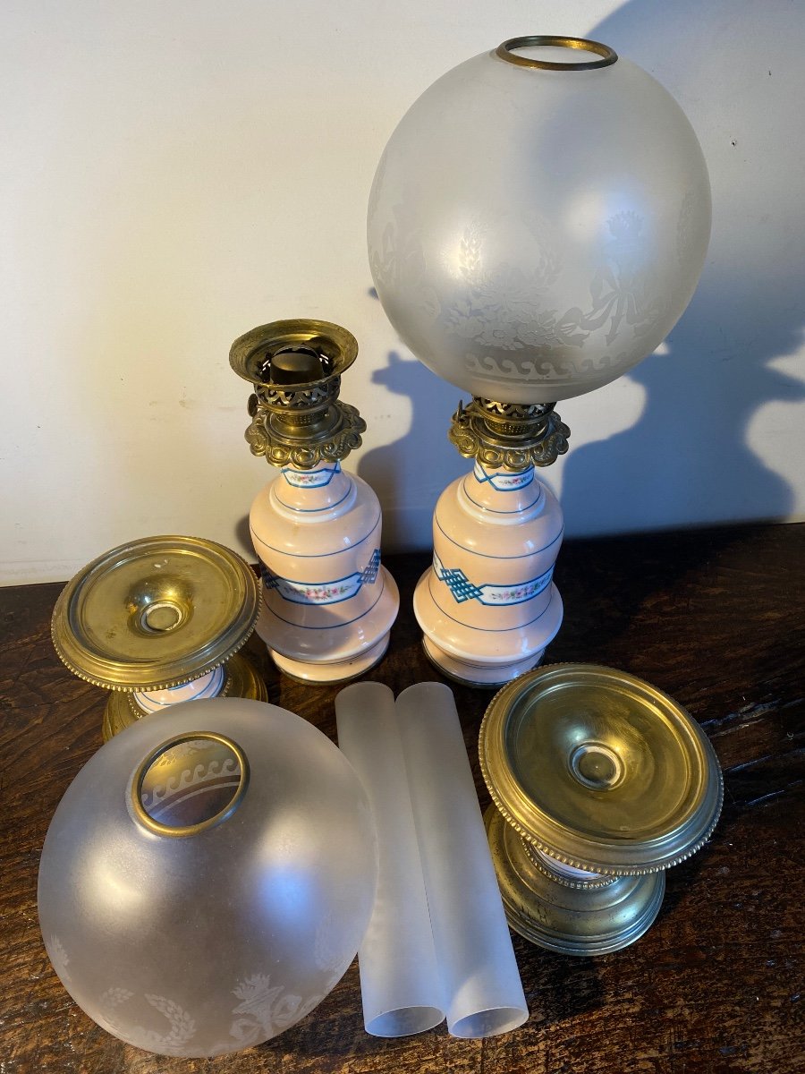 Pair Of Porcelain Lamps From Paris 19th-photo-3