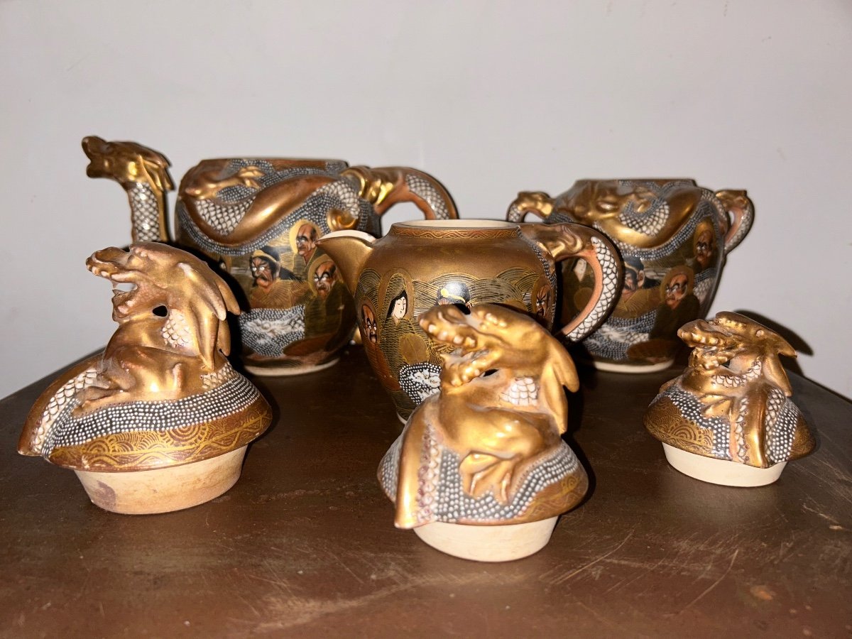 Japan Satsuma Meiji Tea Set-photo-5