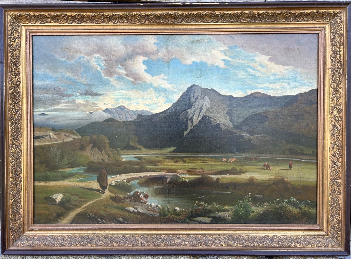 Tableau Jean Achille Benouville Pyrénées 
