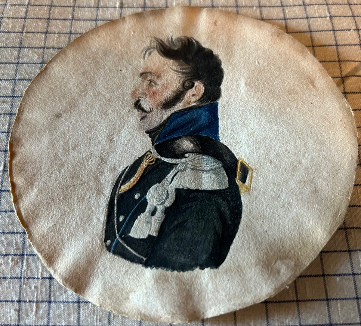 Miniature Drawing Military Portrait 19th-photo-2