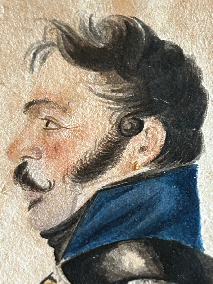Miniature Drawing Military Portrait 19th-photo-5
