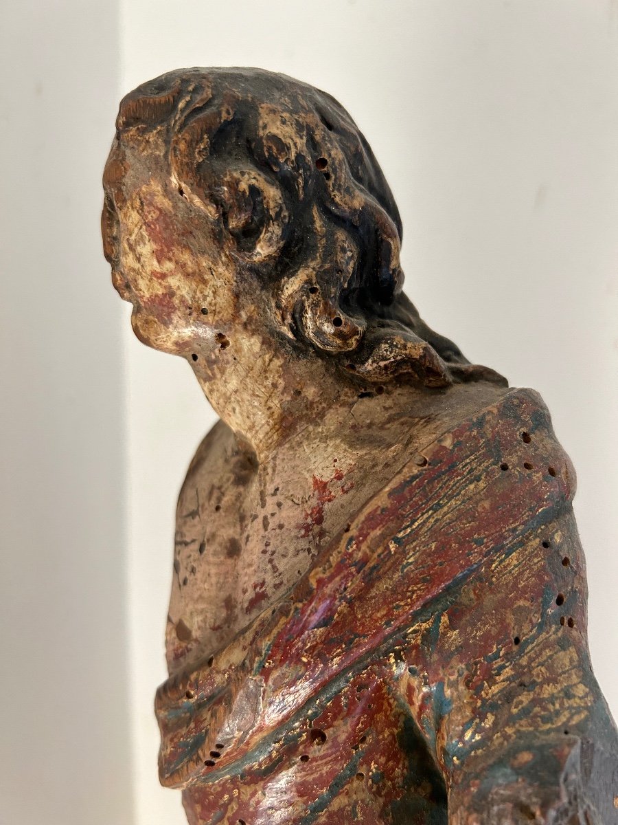 High Period Polychrome Wood Statue-photo-4