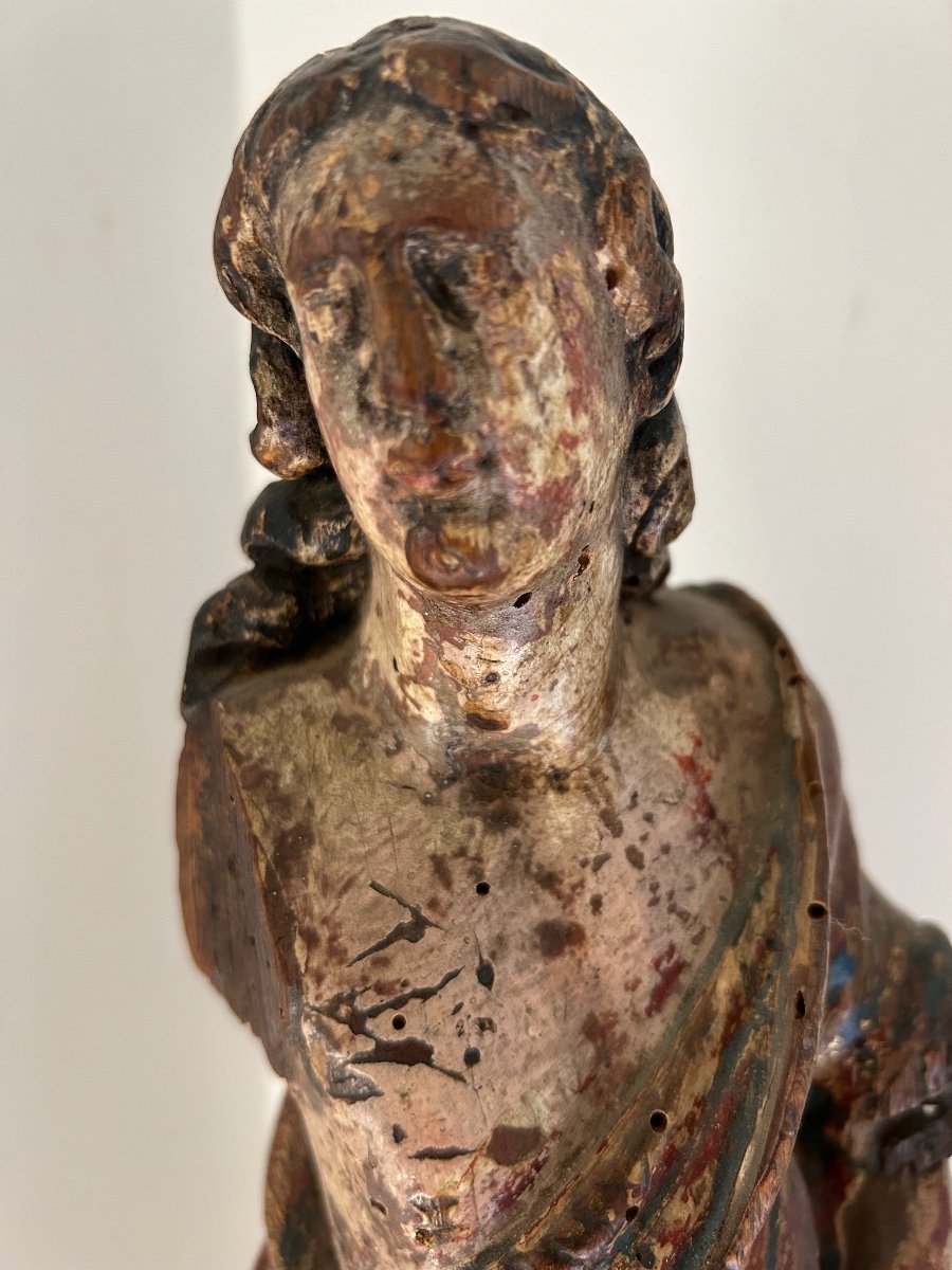 High Period Polychrome Wood Statue-photo-5