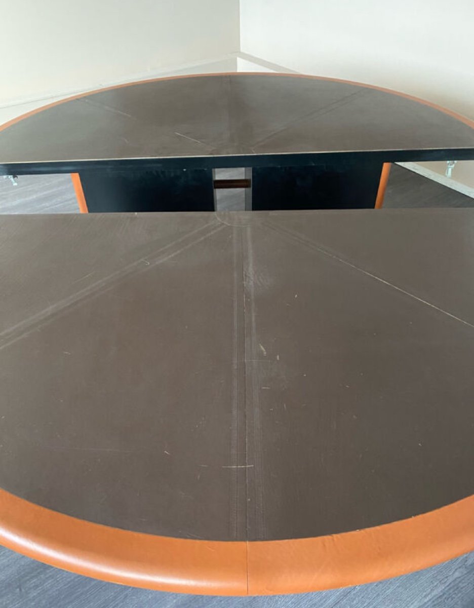 Maison Mariani Round Leather Table-photo-3