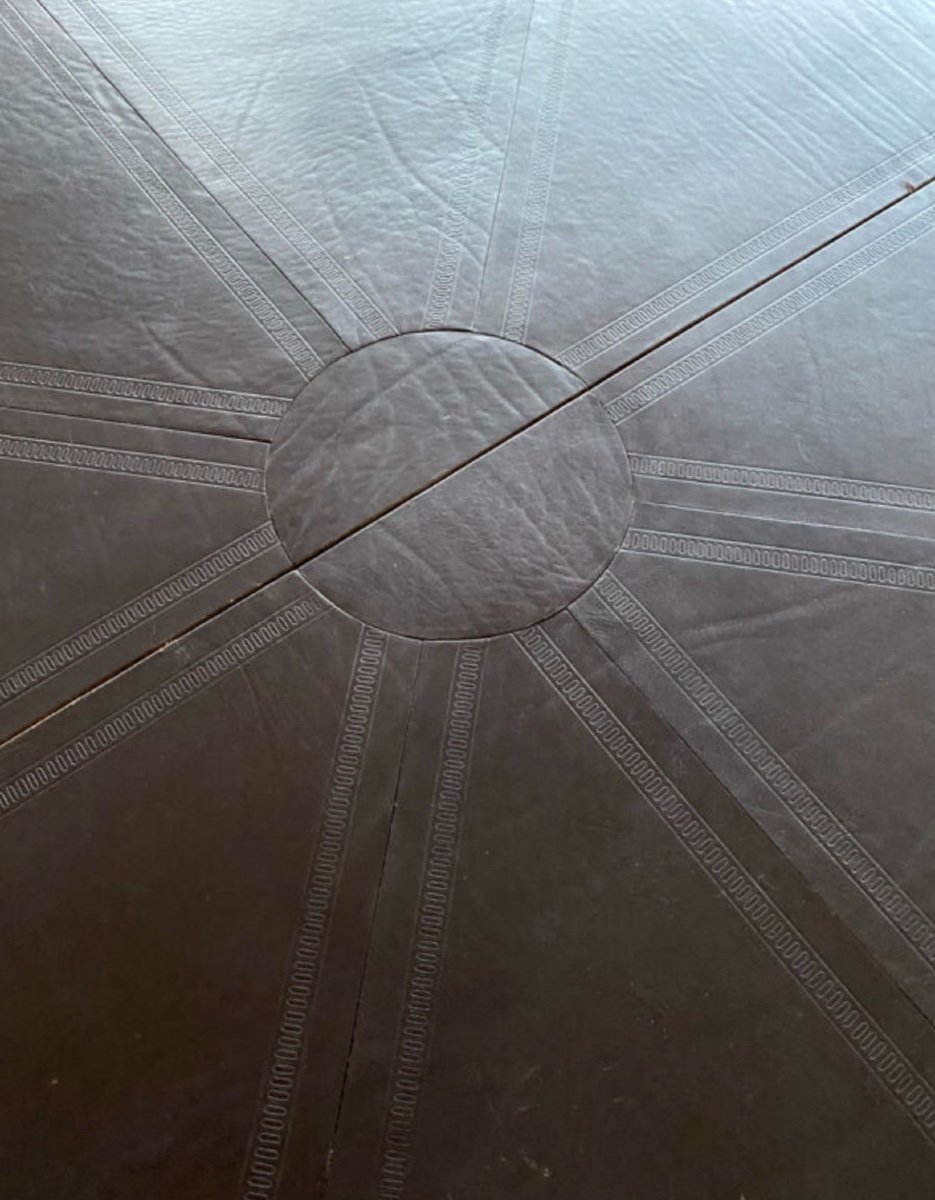 Maison Mariani Round Leather Table-photo-2