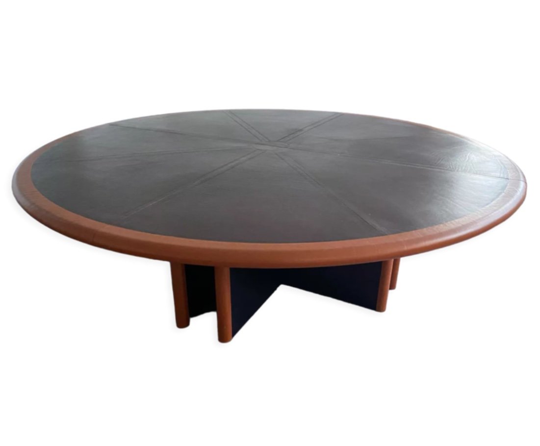 Maison Mariani Round Leather Table