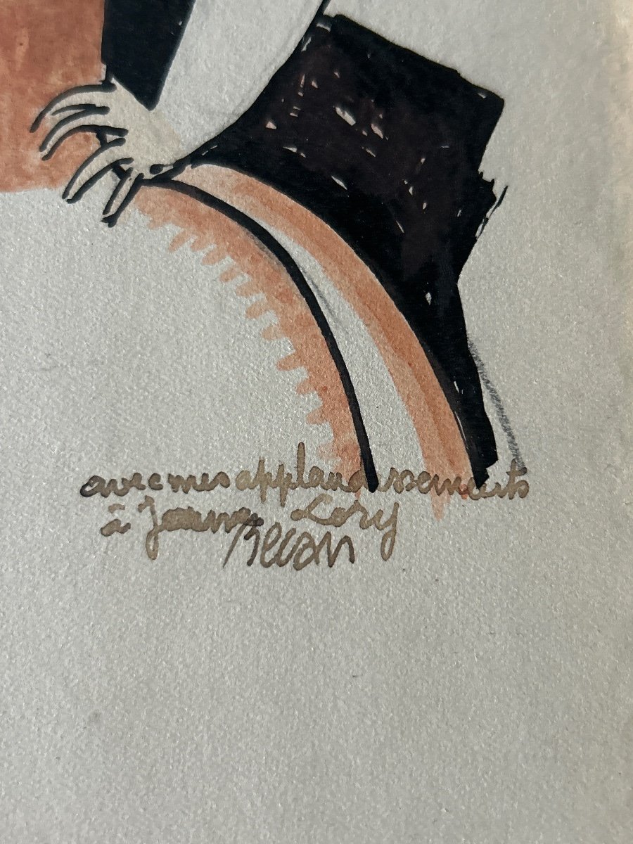 Drawing Bernard Becan Caricature Theater Jeanne Lory-photo-1