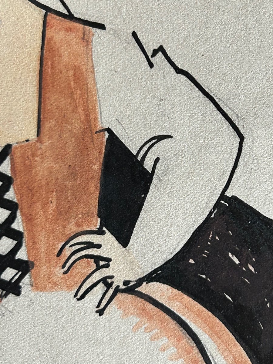 Drawing Bernard Becan Caricature Theater Jeanne Lory-photo-3