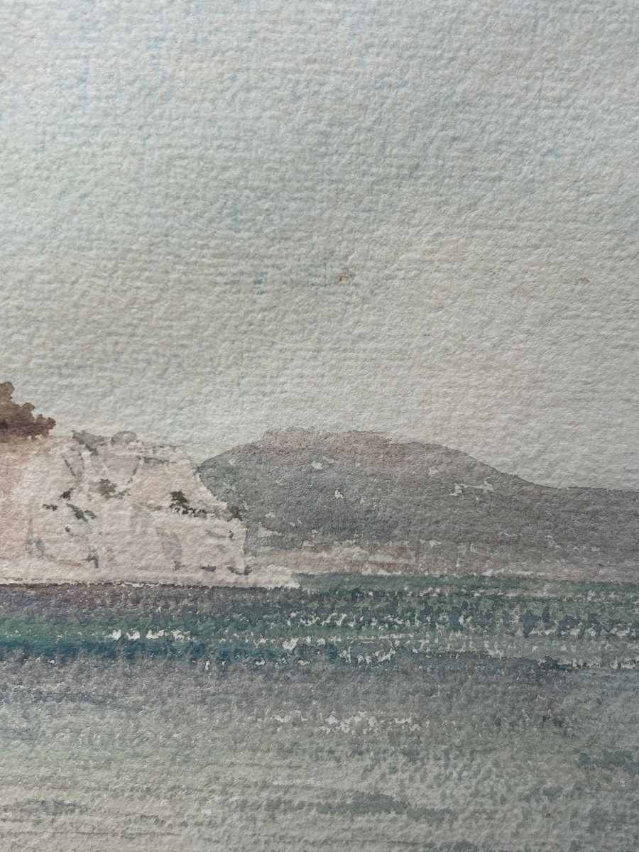 André Joseph Allar Aquarelle Vue De Toulon-photo-6