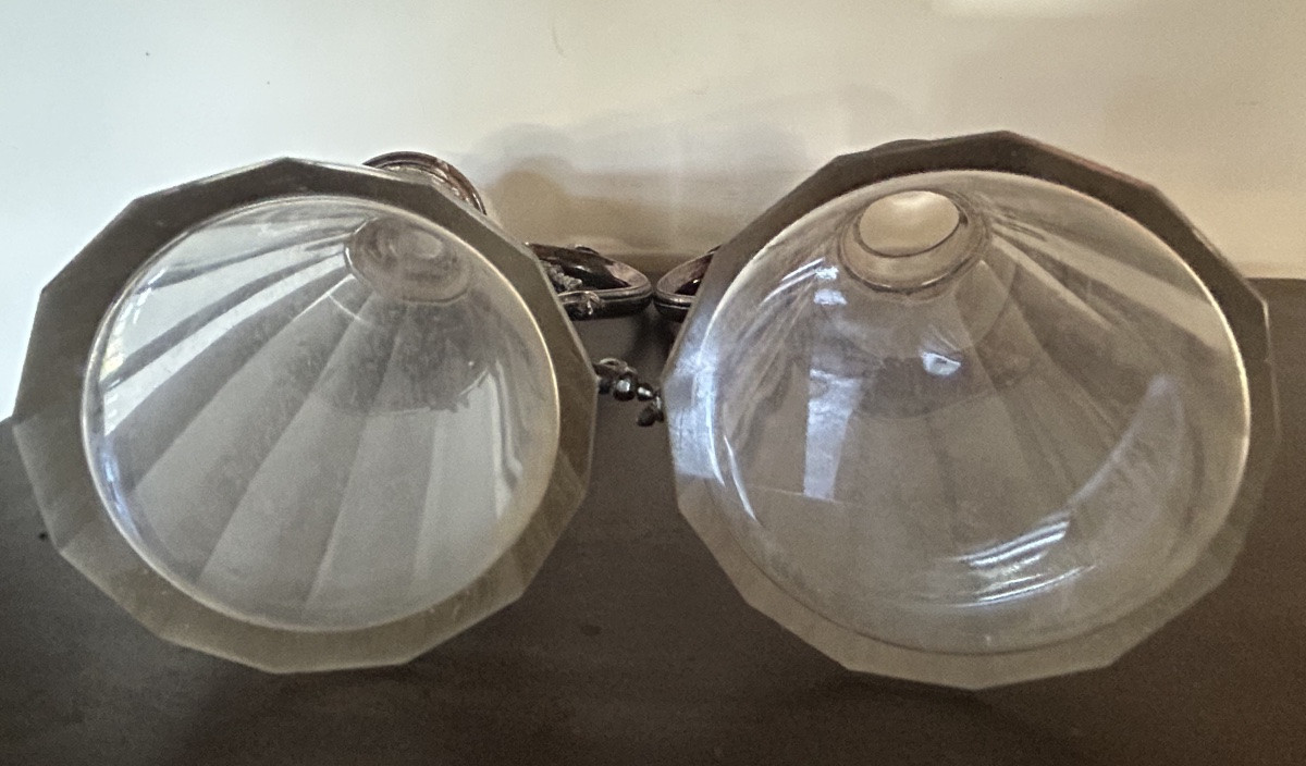 Pair Of Crystal And Silver-plated Metal Ewers -photo-2
