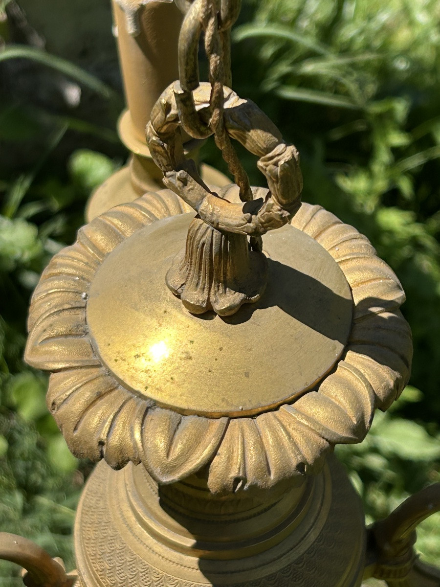 Louis XVI Gilt Bronze Chandelier-photo-3