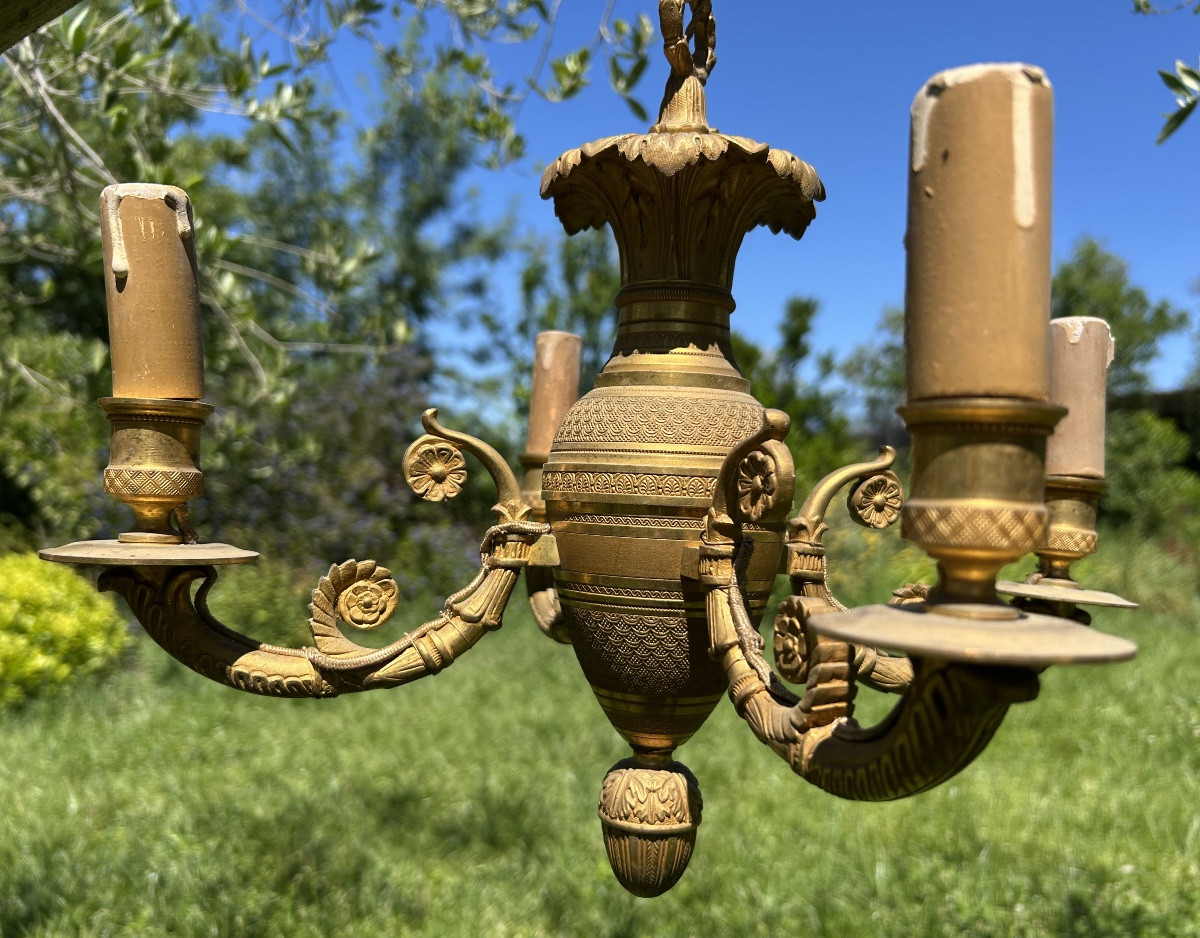 Louis XVI Gilt Bronze Chandelier