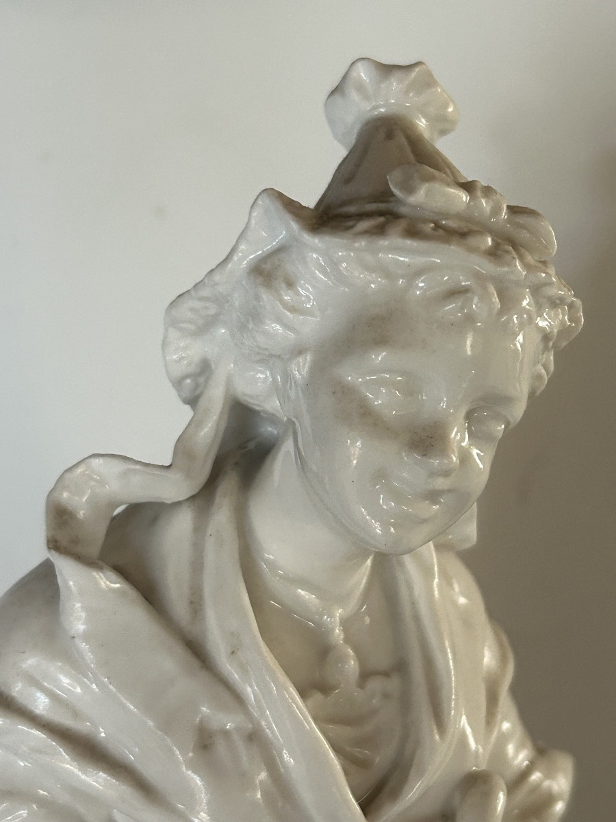 Statue Porcelaine La Dame Aux Poules -photo-4
