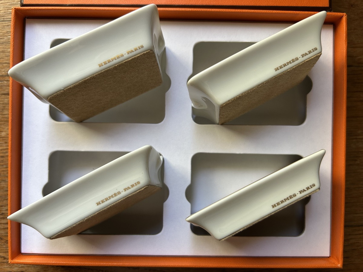 Hermès coffret de 4 cendriers poissons-photo-1