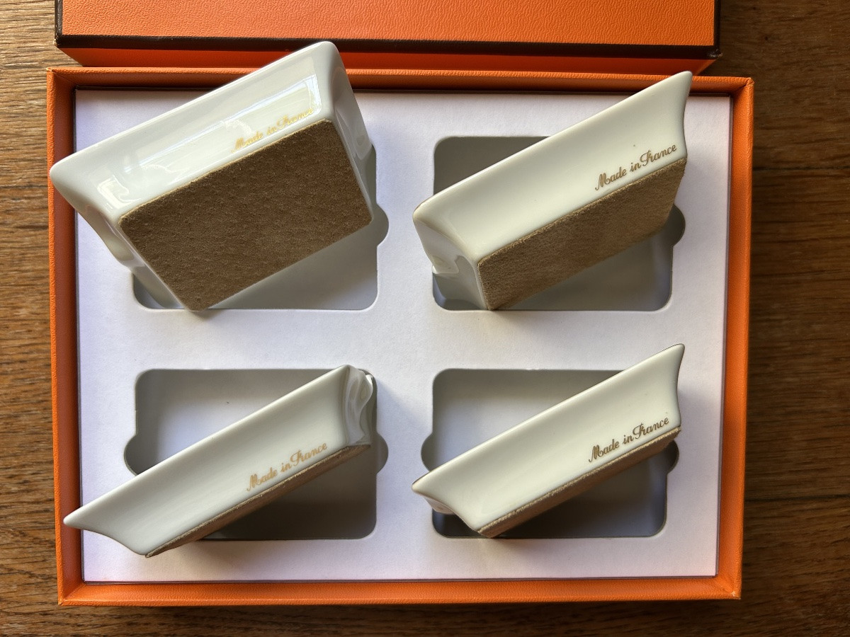Hermès coffret de 4 cendriers poissons-photo-2