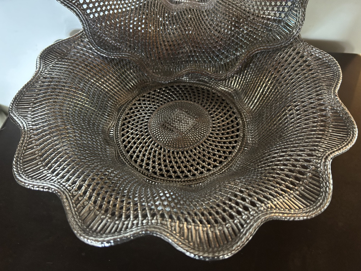 Christofle paire de coupes corbeille -photo-1