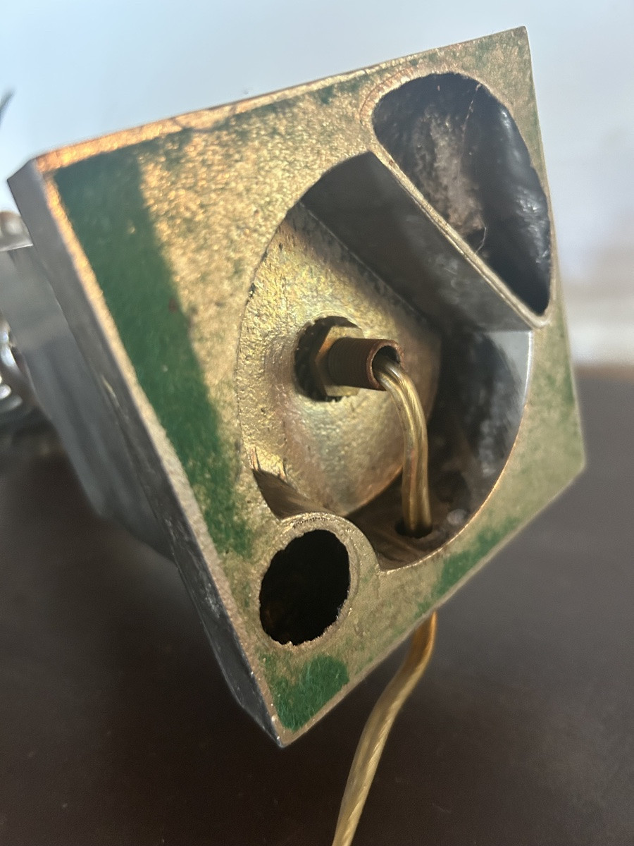 Lampe vase roseaux argenté 1970-photo-2