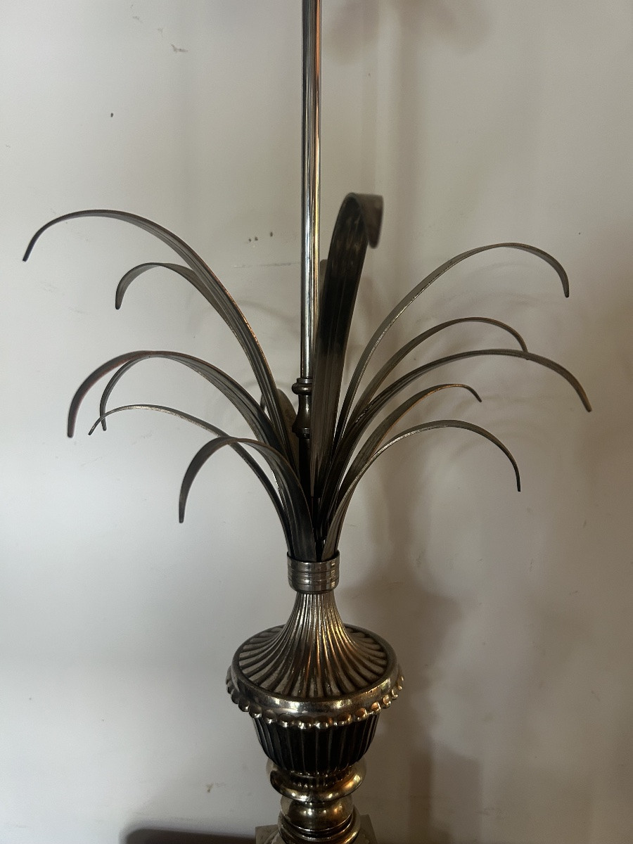 Lampe vase roseaux argenté 1970-photo-2