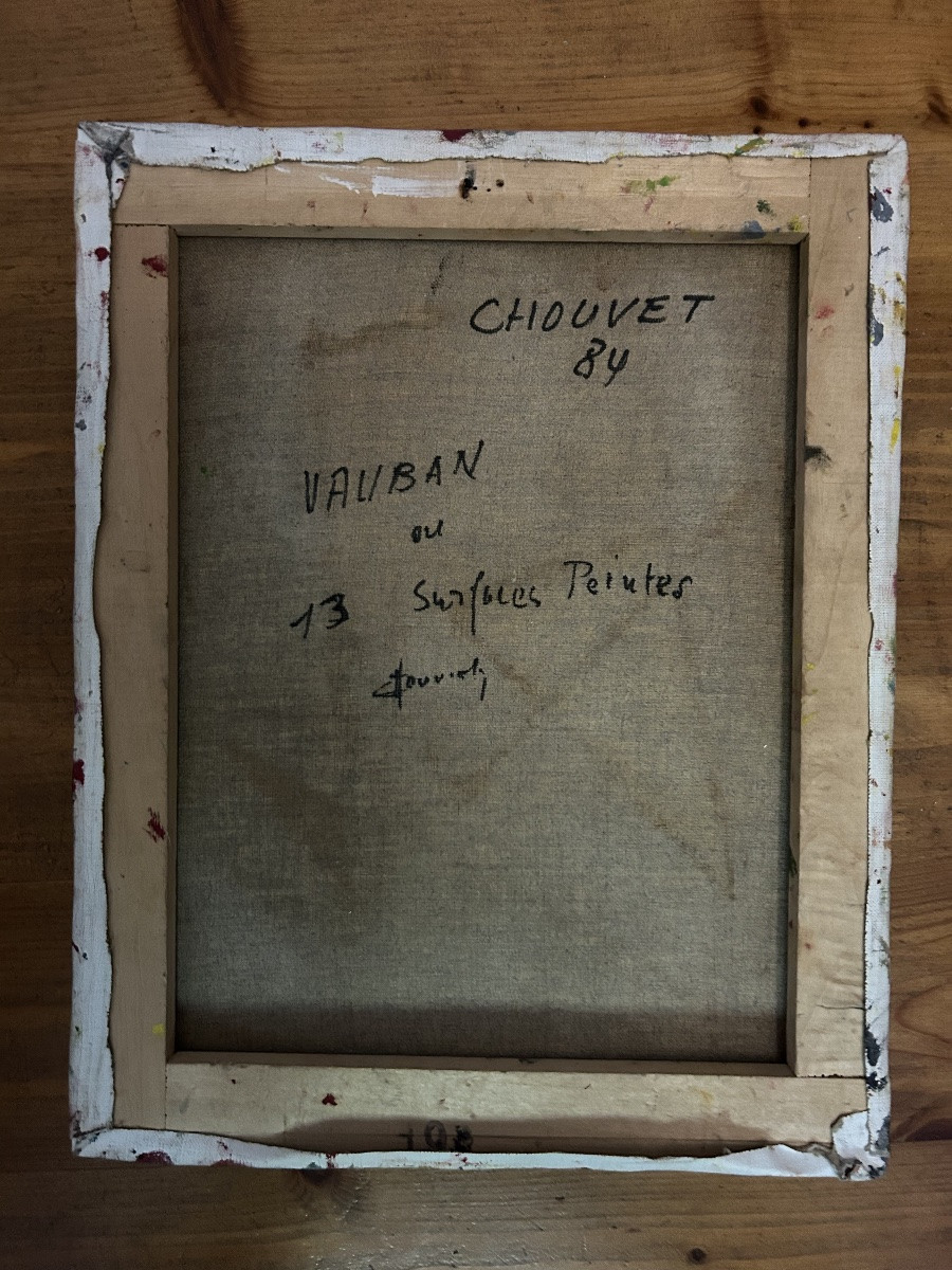 Henri Chouvet Painting, Algiers School, 1980, Abstract Composition-photo-2