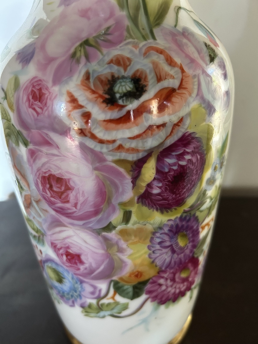 Vase vieux Paris fleurs -photo-5