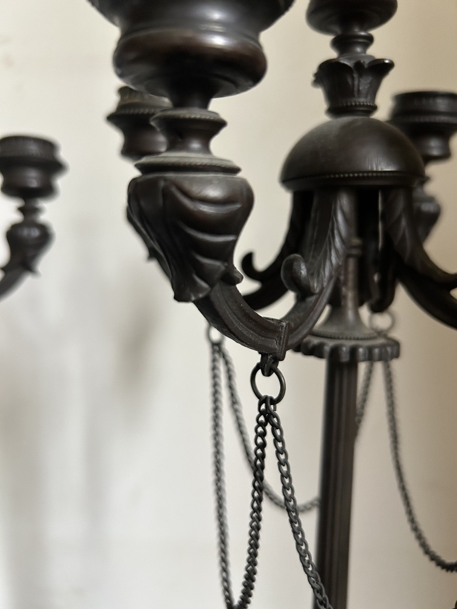 Pair Of Antique 19th Century Candlesticks-photo-2