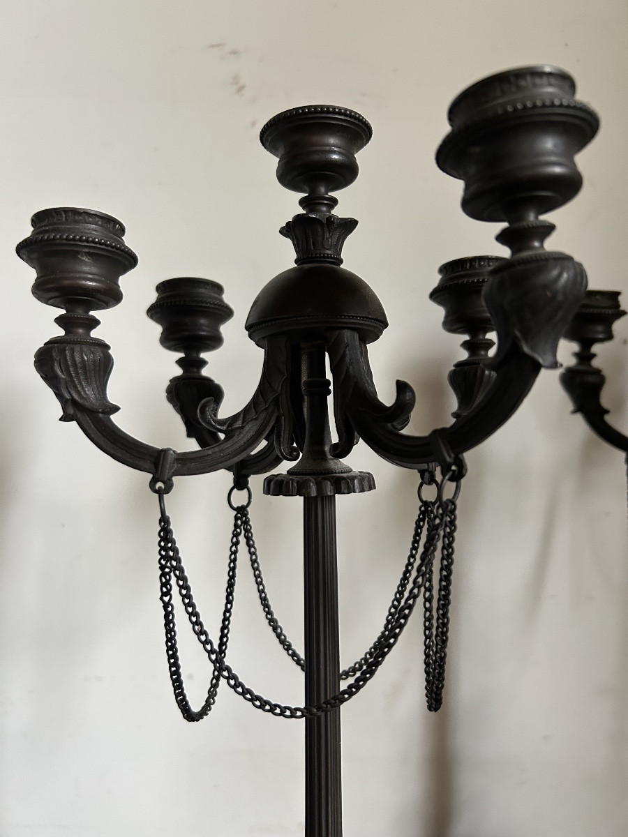 Pair Of Antique 19th Century Candlesticks-photo-1
