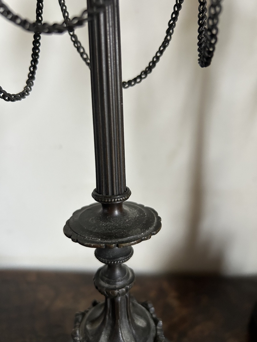 Pair Of Antique 19th Century Candlesticks-photo-3