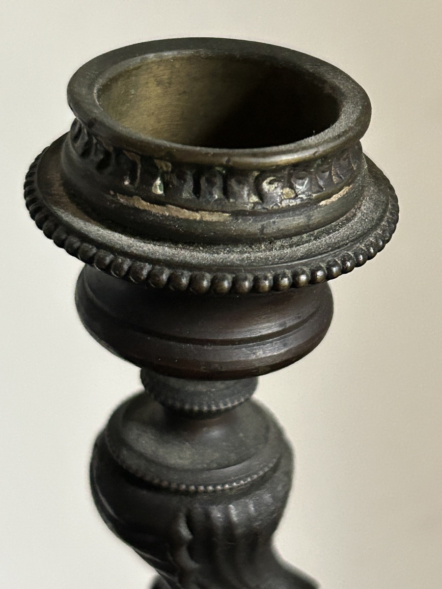 Pair Of Antique 19th Century Candlesticks-photo-8