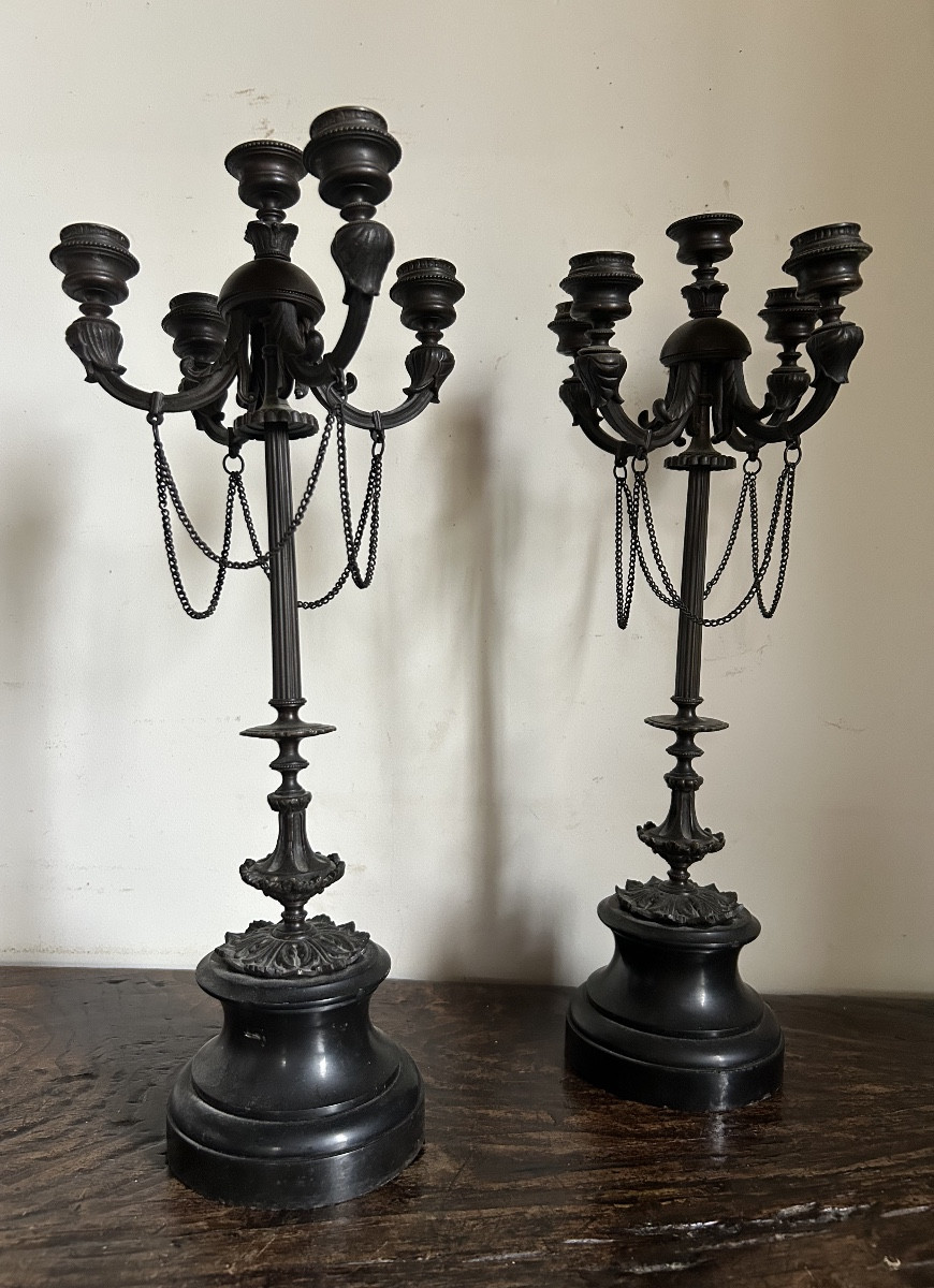 Pair Of Antique 19th Century Candlesticks