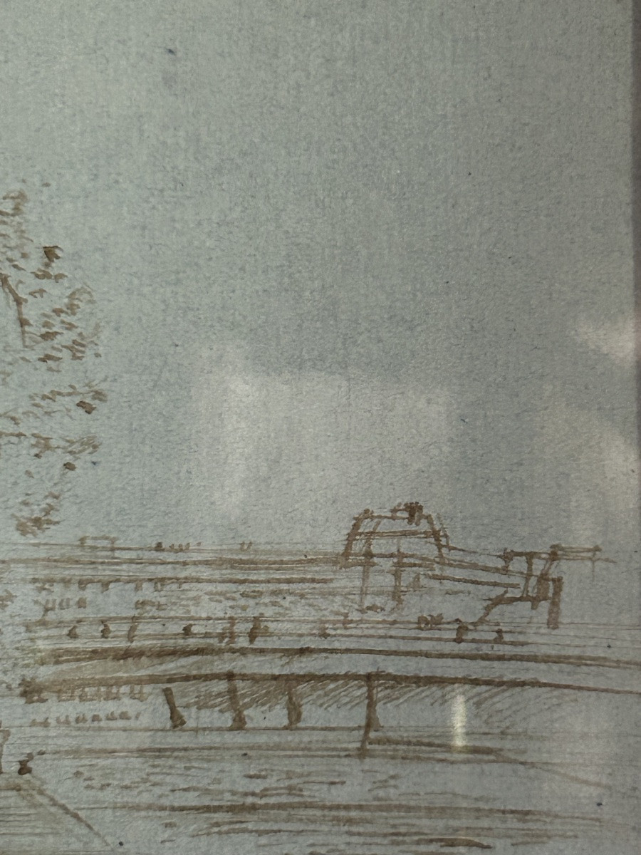 Jeny Robert de Massy Dessin 19eme vue des quais Paris -photo-1