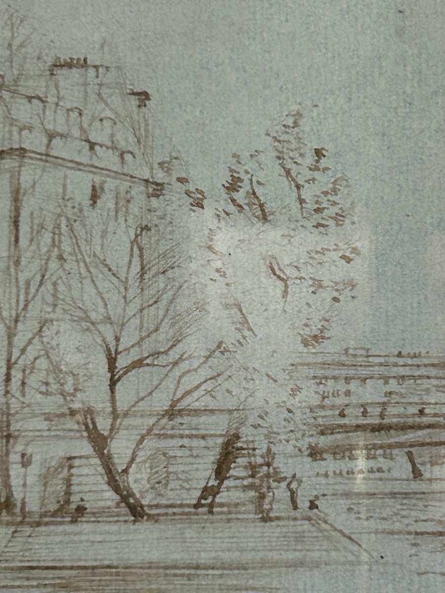Jeny Robert de Massy Dessin 19eme vue des quais Paris -photo-2