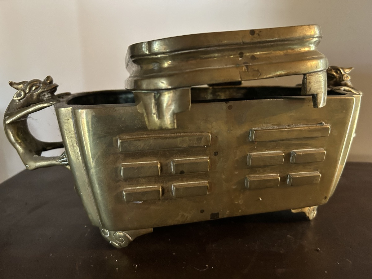 Indochine brûle parfum en bronze doré -photo-2