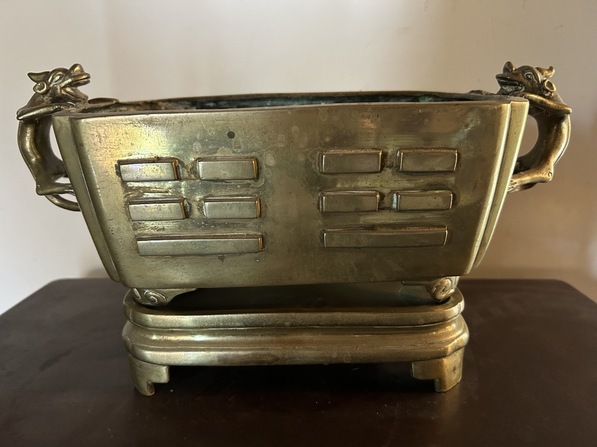 Indochine brûle parfum en bronze doré -photo-2