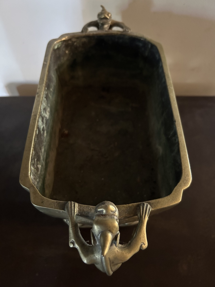 Indochine brûle parfum en bronze doré -photo-5