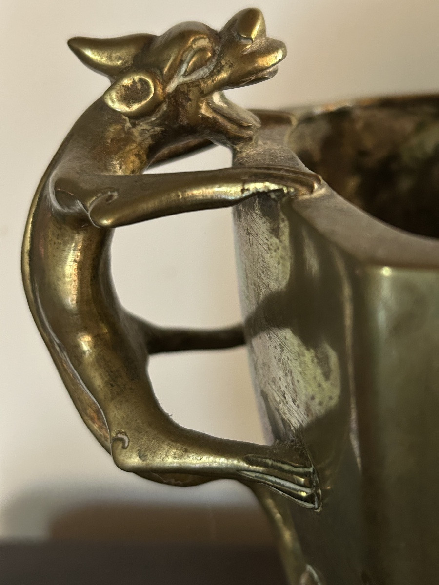 Indochine brûle parfum en bronze doré -photo-7