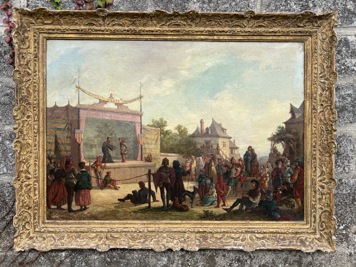 Eugene Baudouin Painting Medieval Theater Scene -photo-1