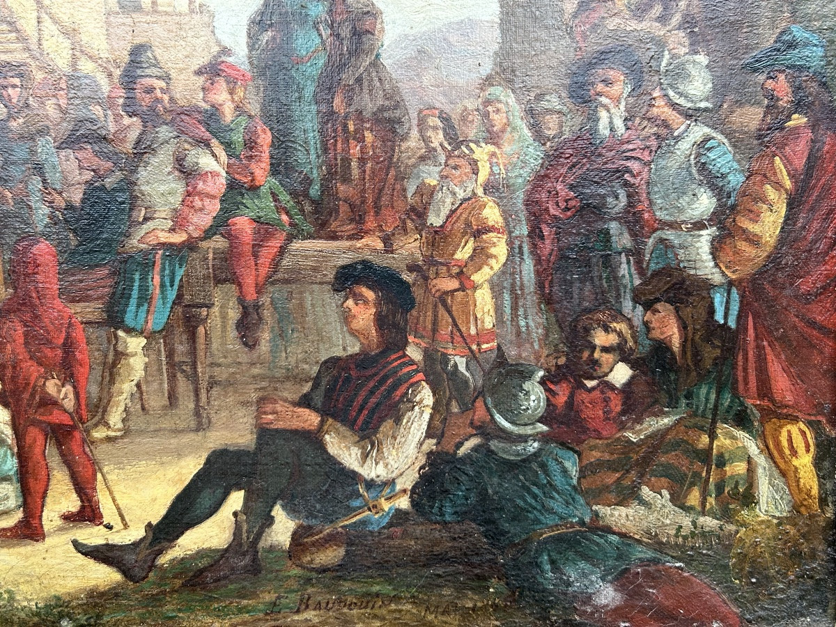 Eugene Baudouin Painting Medieval Theater Scene -photo-6