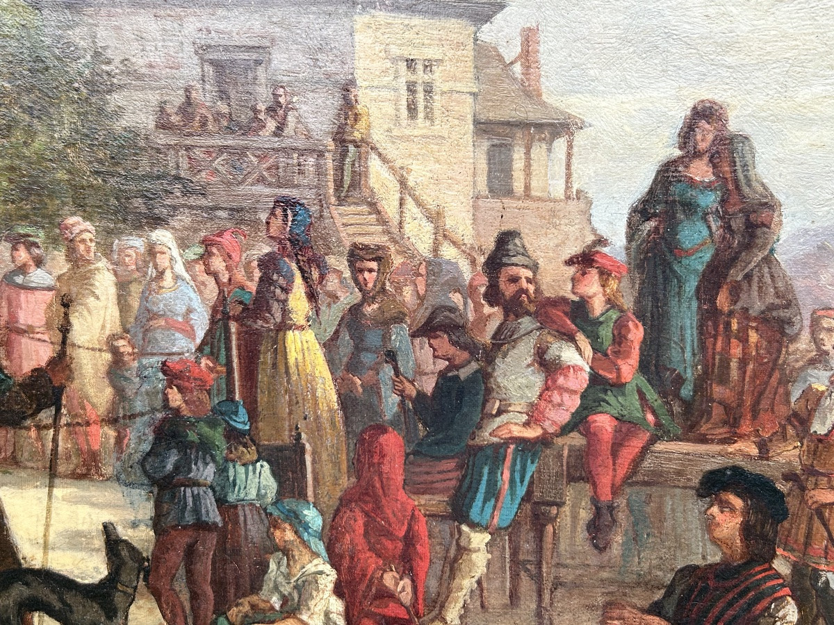 Eugene Baudouin Painting Medieval Theater Scene -photo-7