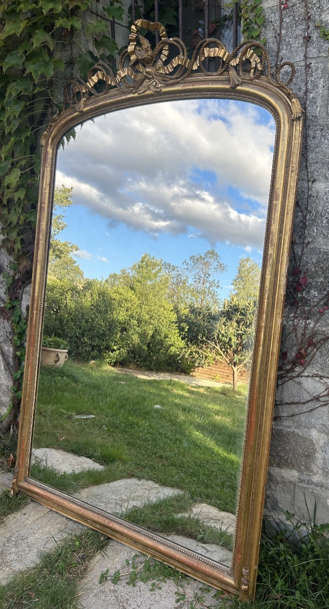 Louis Philippe Mirror With Bird Pediment -photo-2