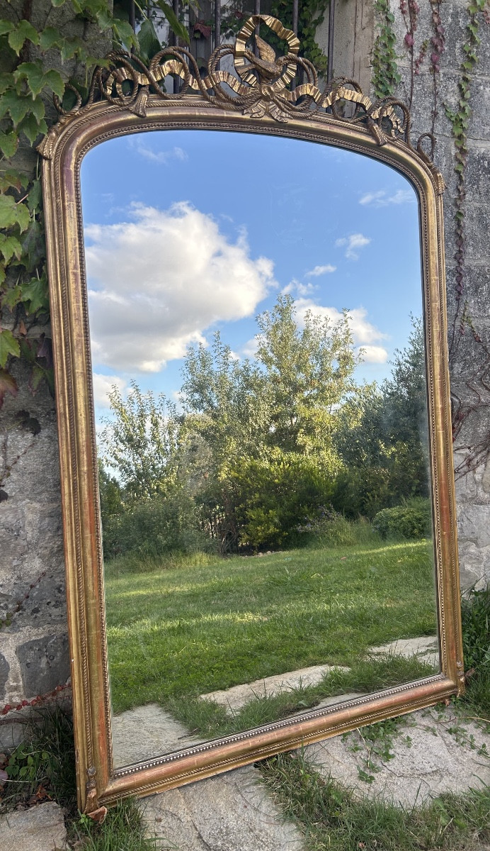 Louis Philippe Mirror With Bird Pediment 