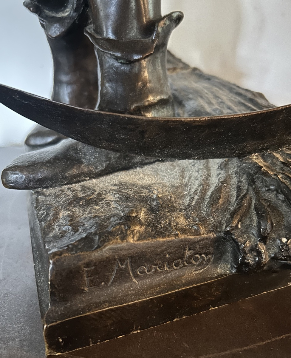 Eugene Marioton sculpture bronze jeune homme-photo-3
