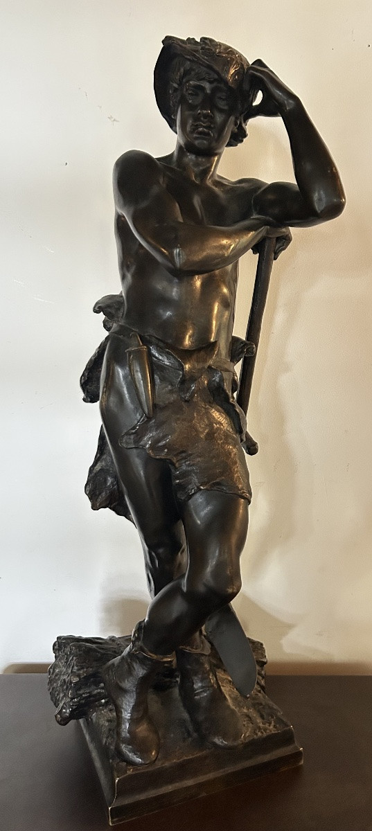 Eugene Marioton sculpture bronze jeune homme-photo-1