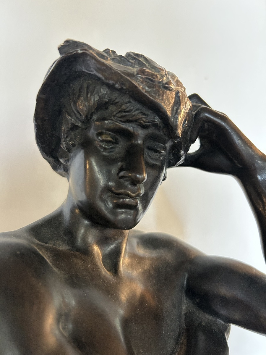 Eugene Marioton sculpture bronze jeune homme-photo-2