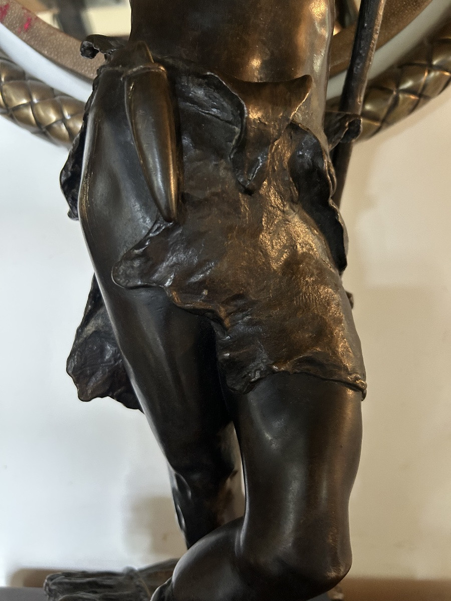 Eugene Marioton sculpture bronze jeune homme-photo-4