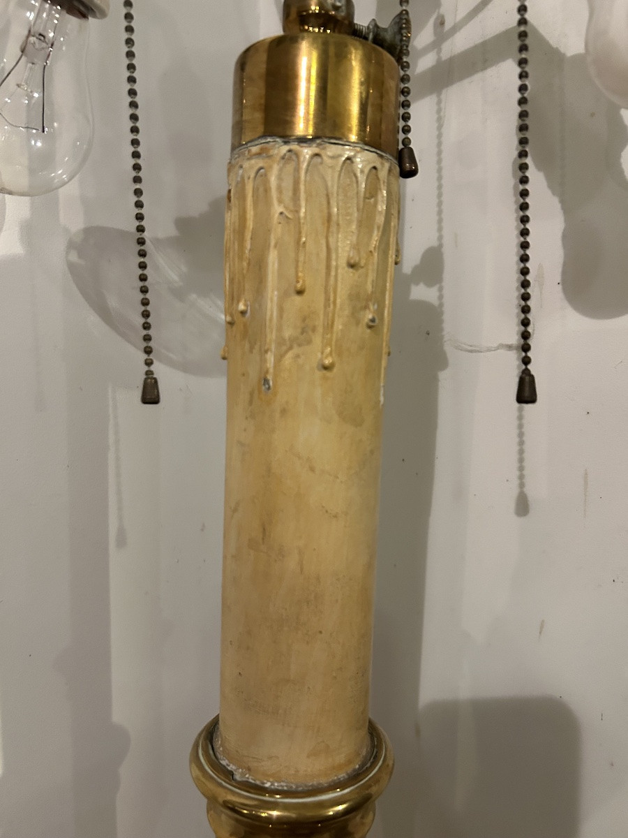 Lampe de séjour bougeoir laiton -photo-5