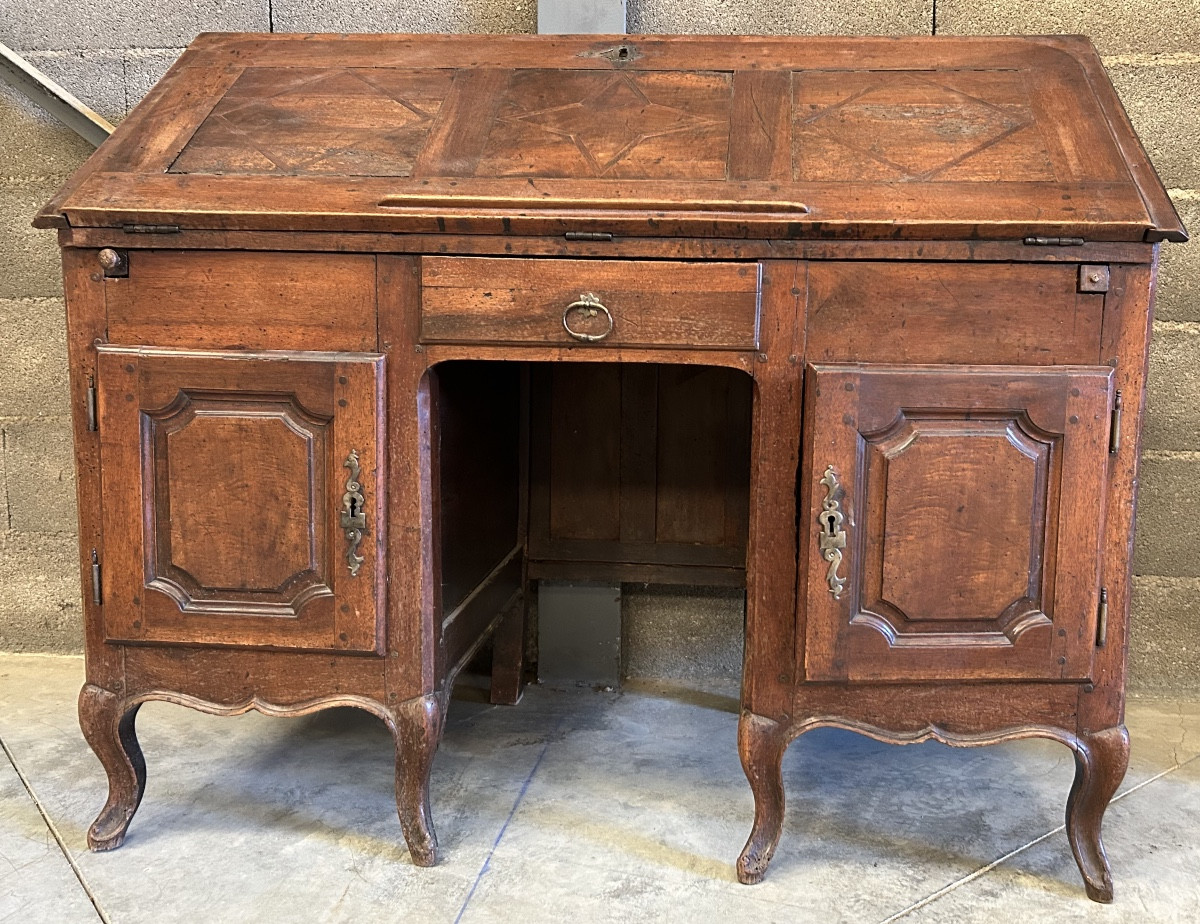 Bureau scriban noyer 18eme Louis XV 